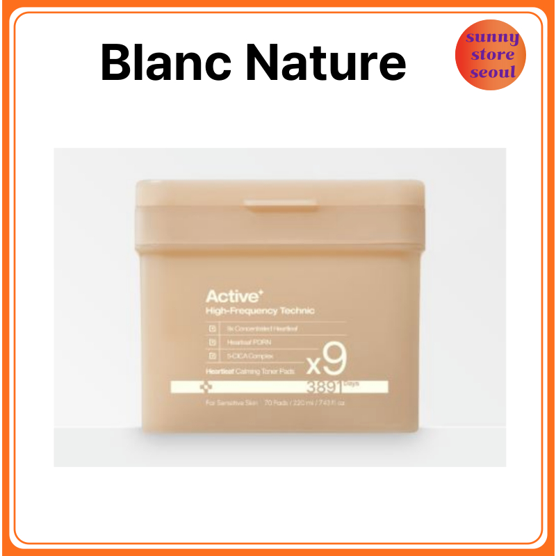 Blanc Nature 9X Heartleaf Toner Pad (70 แผ่น)