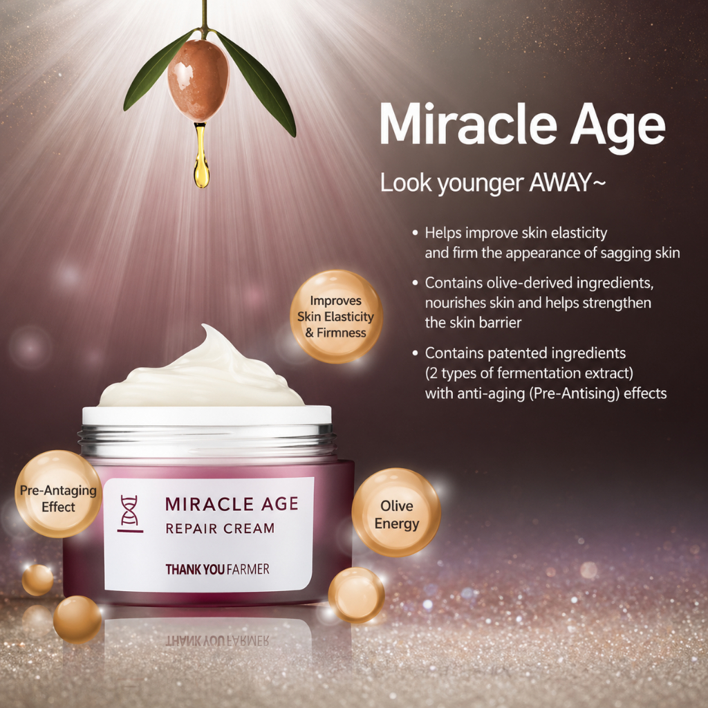 ขอบคุณ FARMER Miracle Age Repair Cream 50ml Firming Anti Aging Moisturizing Face Cream Dry Sensitive