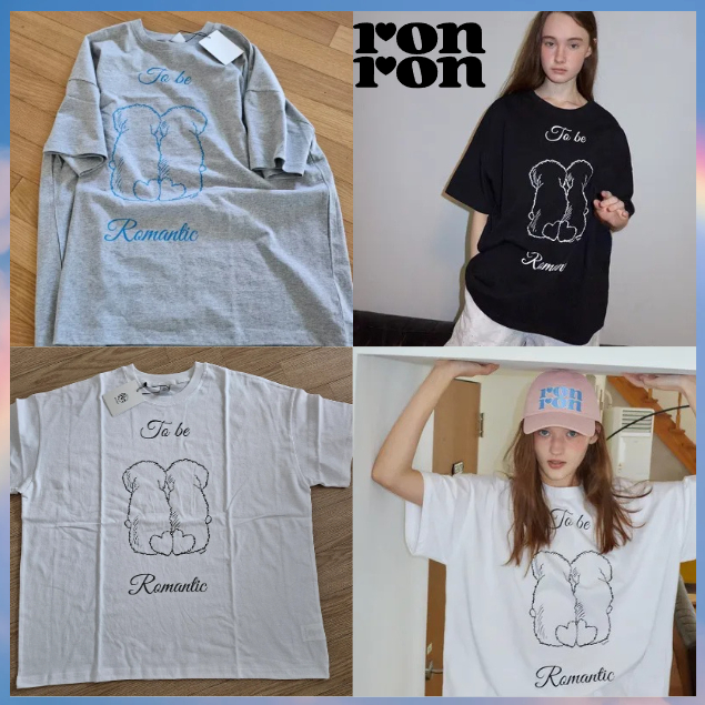 [ RONRON ] PUPPY TAILS OVER FIT T SHIRT 4color korea แท้ 100%