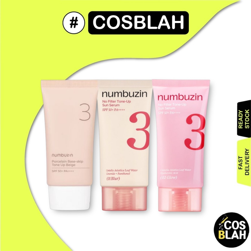 Numbuzin No.3 Porcelain Base-skip Tone Up Beige SPF 50+ PA++++ 50ml - 3 ประเภท
