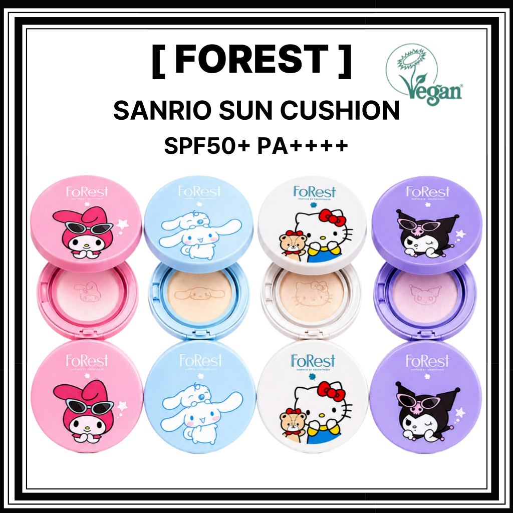 FOREST Sanrio Sun Cushion ครีมกันแดดเกาหลี SPF50+ PA++++ 13g Hello Kitty Kuromi My Melody Cinnamoroll