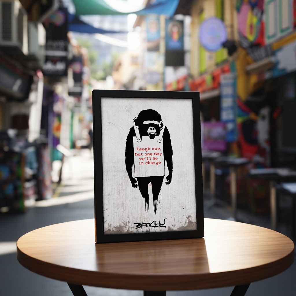 Banksy (Laugh Now - Brighton) Artprint Mini Poster Wall Decorative