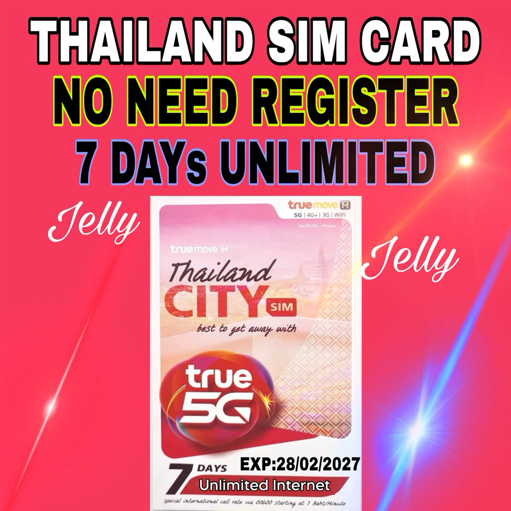 ซิมการ์ดไทย TRUEMOVE DTAC 7 วัน UNLIMITED INTERNET