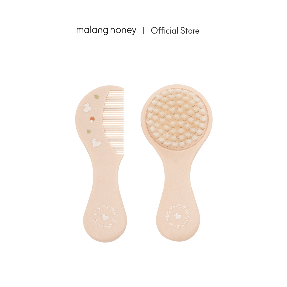 [Malang Honey] เซ็ตแปรงผมเด็กและหวีทารกแรกเกิด Baby Hair Brush & Comb Set Newborn Toddler Soft Scalp Care Cradle Cap Grooming Tool