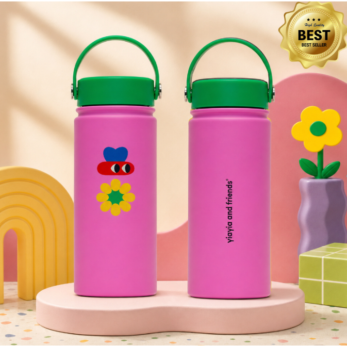 [YIAYIA & FRIENDS KOREA] Pink Garden Tumbler 500ml  Aesthetic Daily Tumbler