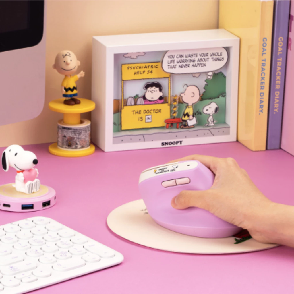 ROYCHE ชุดเมาส์ไร้สายแนวตั้งและกระเป๋า Snoopy thumbnail 7
