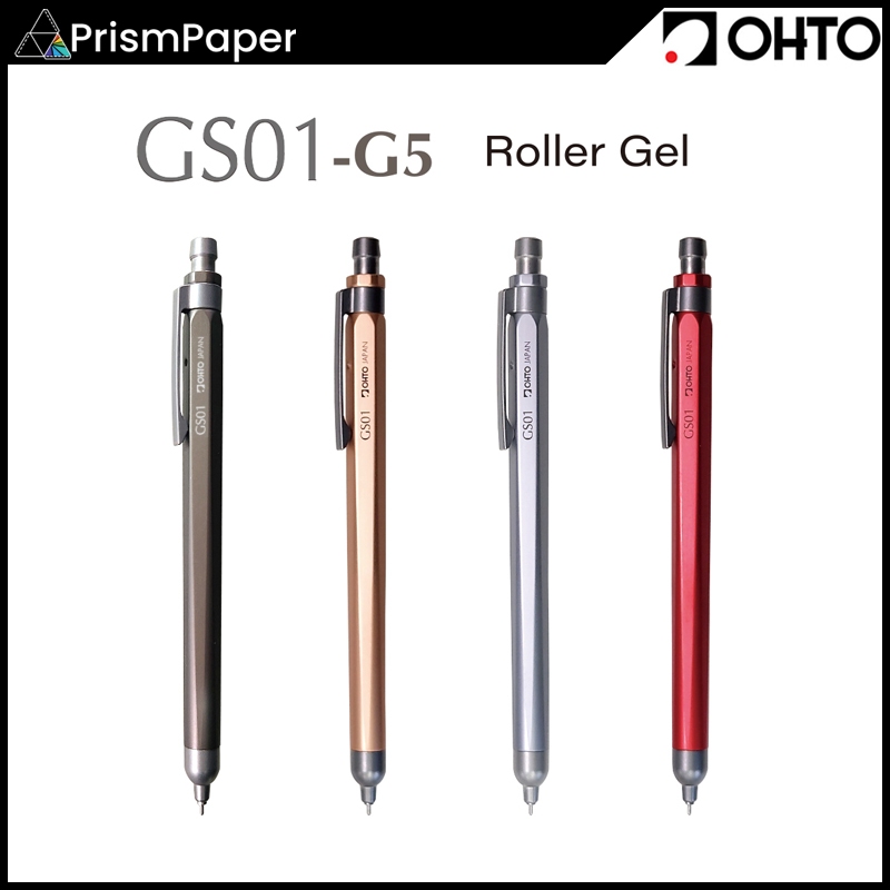 Ohto GS01 Roller Gel Needle-Point 0.5 มม. ปากกาอลูมิเนียมแบบเติมได้