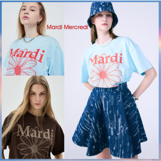 NEW COLOR [MARDI MERCREDI] TSHIRT FLOWERMARDI 14 สี แท้ 100%