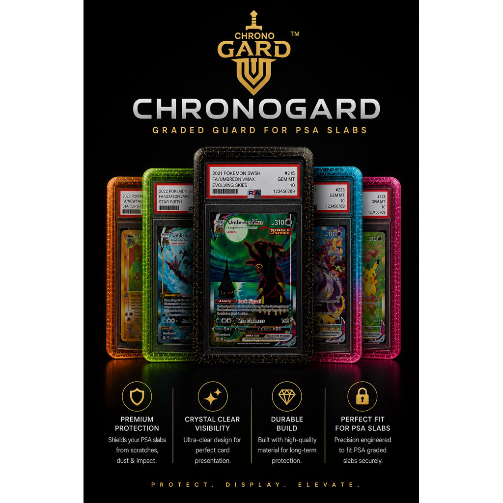 Limited Edition Chronogard Brand PSA Bumper Guard Graded Guard พร้อมแผ่นอะคริลิค