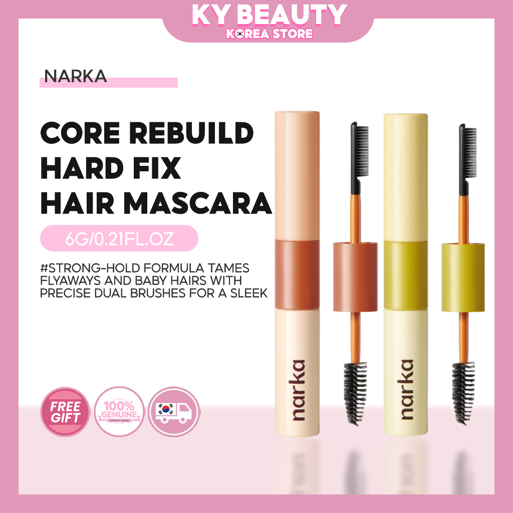 Narka Core Rebuild Hard Fix Hair Mascara 6g - Strong Hold Non-Greasy All-Day Fix สูตรล้างง่าย