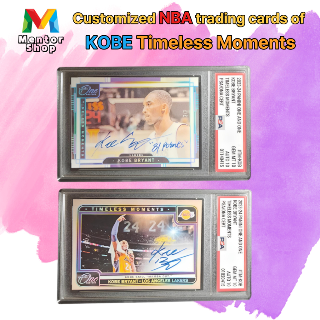 [ร้านเมนเตอร์] ✨Kobe Bryant การ์ด PSA สไตล์ Custom Facsimile Auto NBA Lakers Timeless Moments Collec