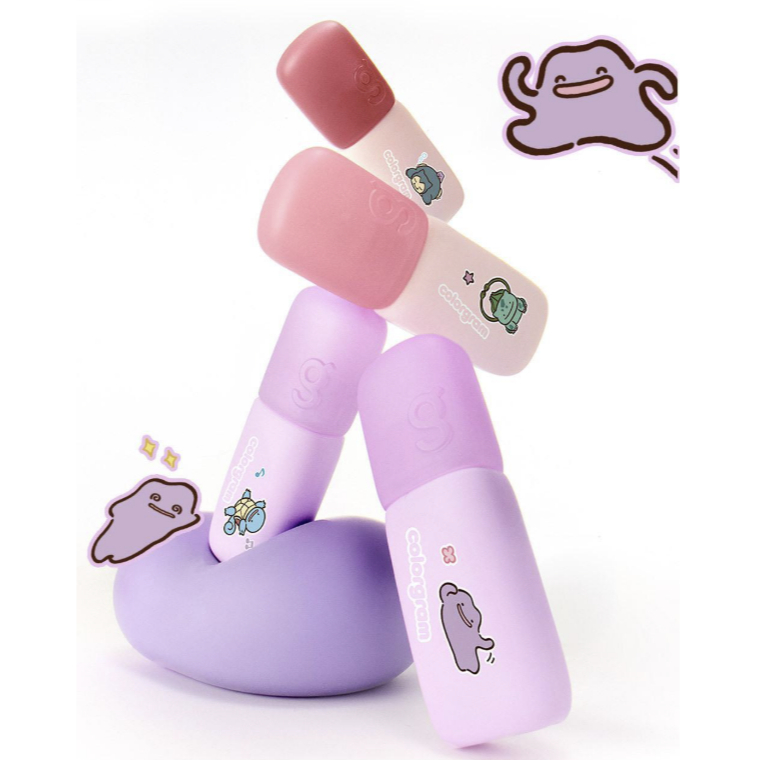 [May Olive Young Pick / Pokémon Edition / สีใหม่] Colorgram Nudy Blur Tint + Lip Pouch + Ditto Seal 