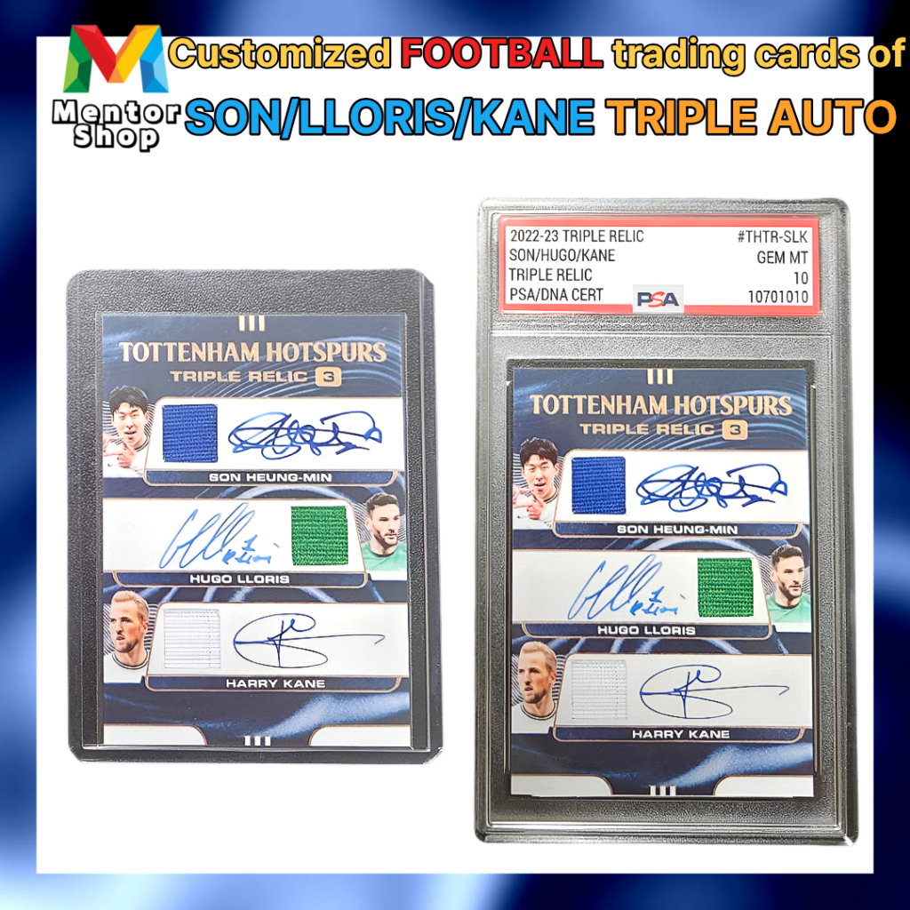 [ร้านเมนเตอร์] ✨Son Heung Min Hugo Lloris Harry Kane Tottenham Triple Relic Custom Facsimile Signatu
