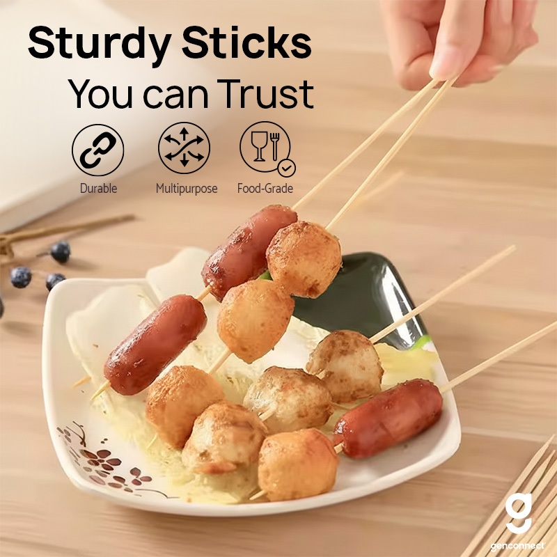 15 ซม./20 ซม./30 ซม. Bbq Satay ไม้ไผ่ Skewer Sticks