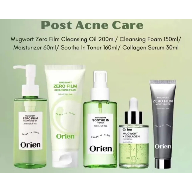 ORIEN Zero Film Pore Care Skincare Series Mugwort 5 ประเภทคลีนซิ่งออยล์โฟมเซรั่มโทนเนอร์มอยเจอร์ไรเซอร์