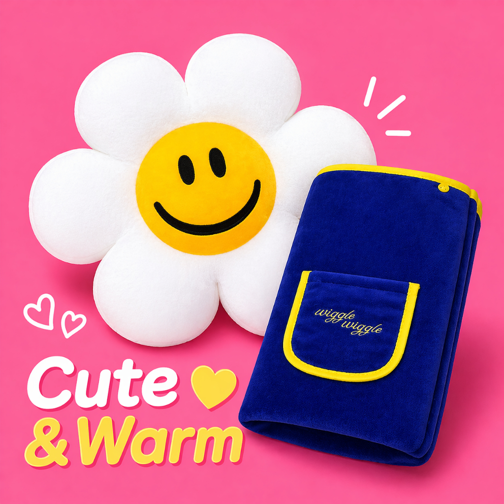 [Wiggle Wiggle] ผ้าห่มเบาะ - Smile We Love Edition | ผ้าห่มโยนนุ่ม 2-in-1 และหมอนตกแต่งบ้านความงาม