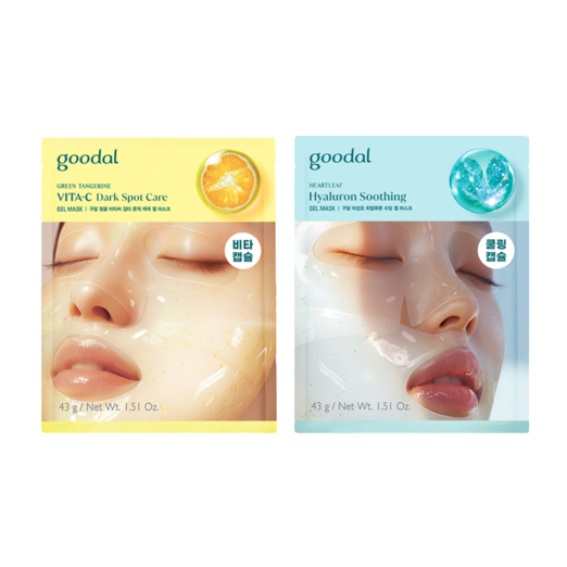 GOODAL Gel Mask Sheet 1ea, 5ea(Heartleaf Soothing, Green Tangerine Vita-C)