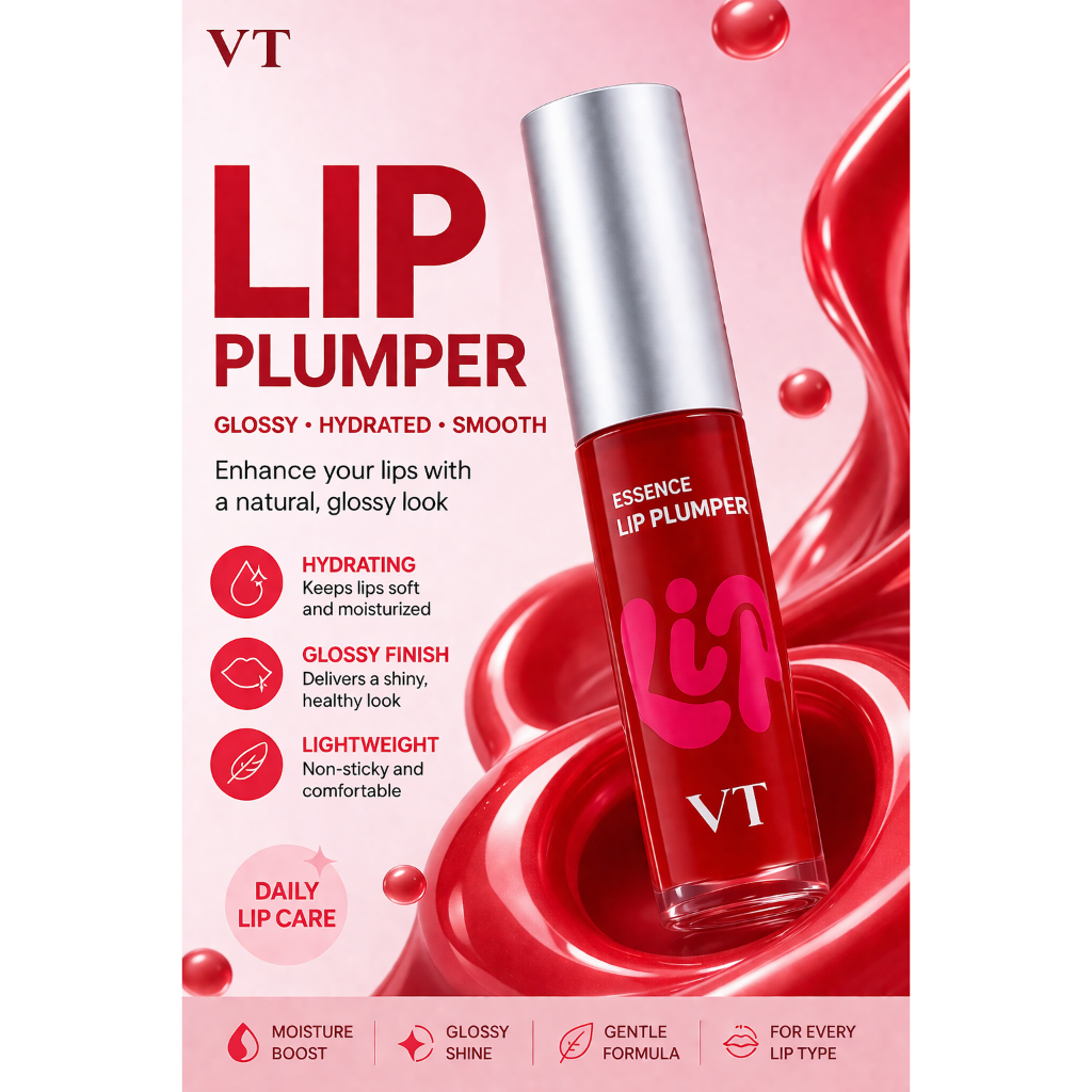 VT Essence Lip Plumper Hydrating Glow Care Volumizing Lip Serum Glossy Lip Care