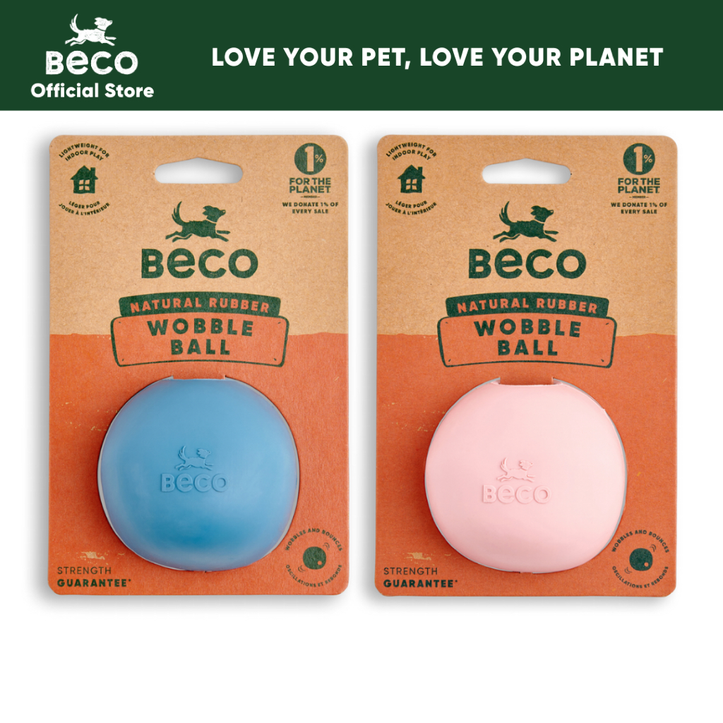 Beco Pets Wobble Ball สําหรับสุนัขของเล่นยางของเล่นสุนัขเสริมสร้างของเล่นสําหรับสุนัขยางธรรมชาติของเ