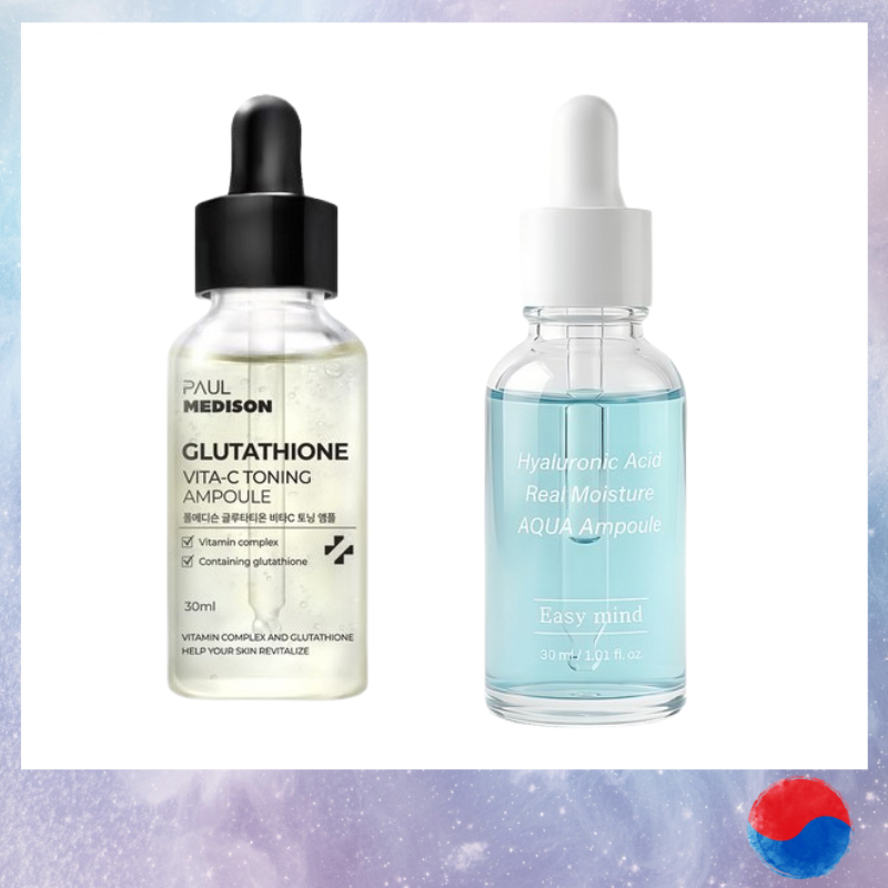 [Paul Medison] Glutathione VITA C Tonnig Ampoule + [Easy Mind] Vegan Hyaluronic Serum Duo Set