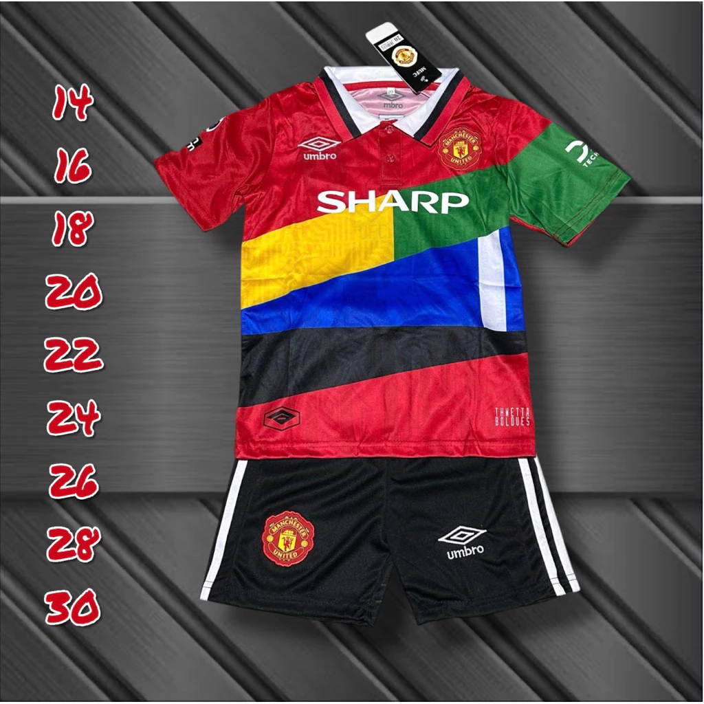 ชุดบอลชุดกีฬาเด็กเสื้อพร้อมกางเกงผ้านิ่มเย็นใส่สบายใส่ได้ทั้งเด็กหญิงแหละเด็กชายขนาดไซร้เด็ก1ขวบถึง13ขวบ