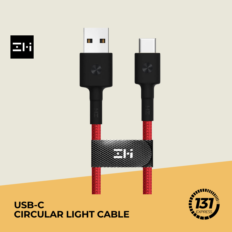 ZMI สายไฟวงกลม USB-C - แหวน LED วัสดุถัก แม่เหล็ก USB-C สายชาร์จ