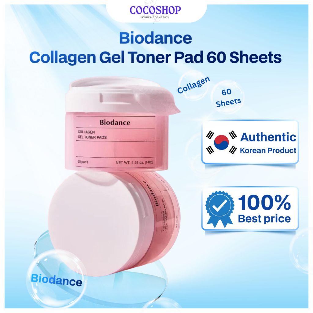Biodance Collagen Gel Toner Pad 60 แผ่น Hydrating Face Pad สกินแคร์เกาหลี