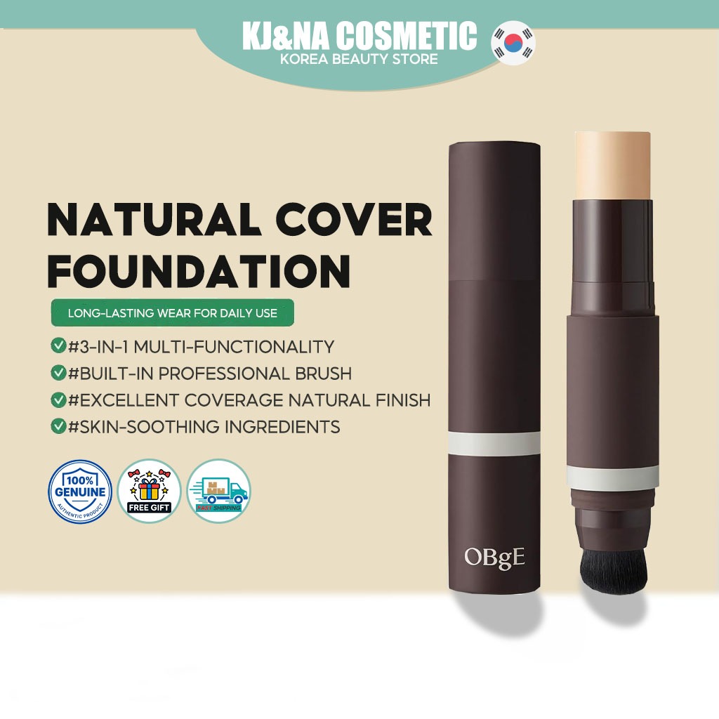 [OBgE] Natural Cover Foundation SPF50+ PA++++ 13g (3 เฉดสี) รองพื้น 3-in-1