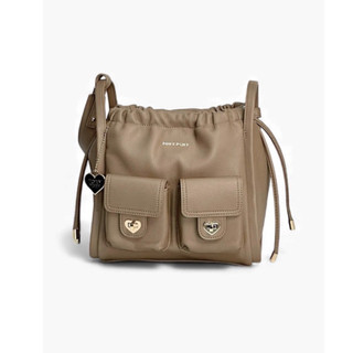 Kayla Double Pocket Drawstring Bucket Bag