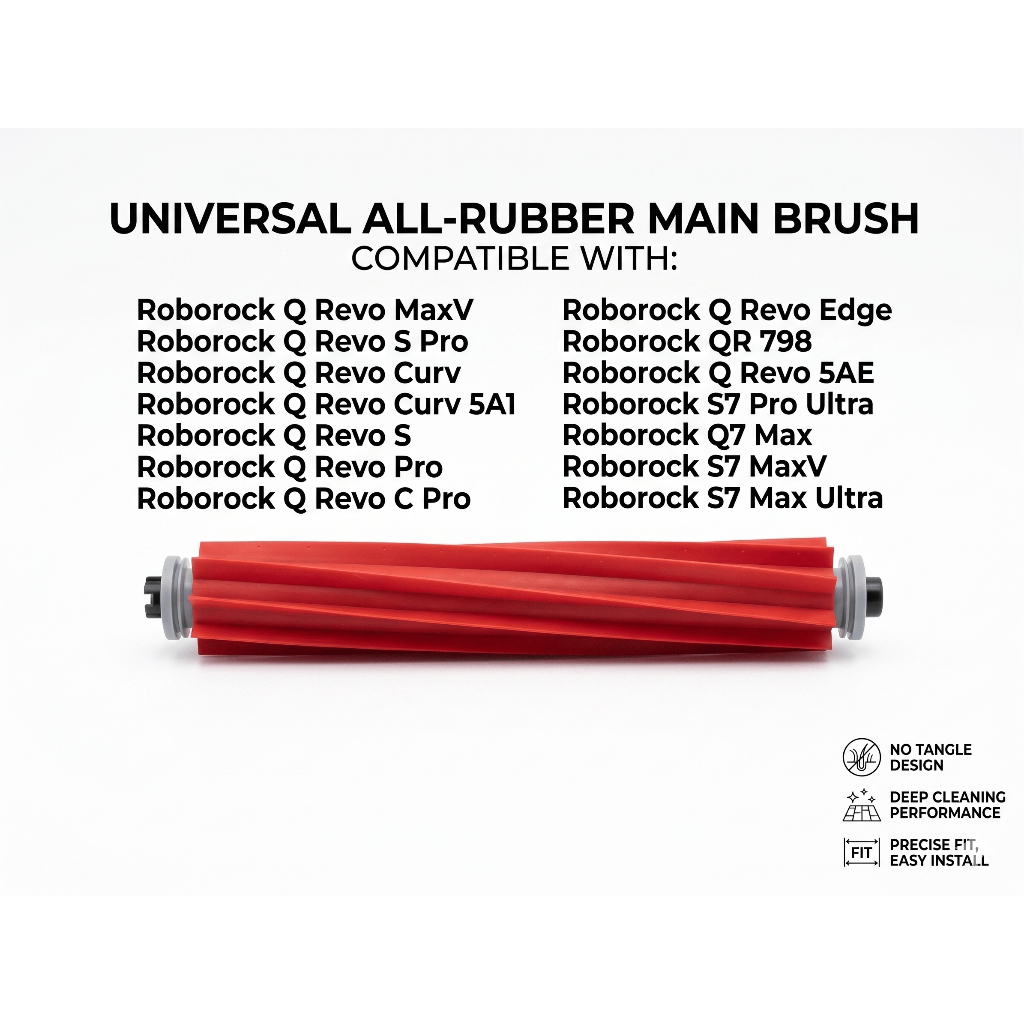 แปรงหลักสําหรับ Roborock S7 Pro Ultra/Q7 Max/S7MaxV/Qrevo/S7 Max Ultra/Qrevo/QR 798/Q10 VF+, Q10 PF+