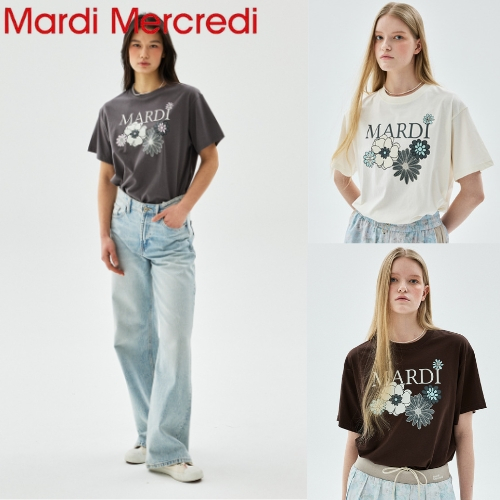 [MARDI MERCREDI] [ACTIF] TSHIRT FLOWER JARDIN_4color / สินค้า KR แท้ 100% / แบรนด์ออริจินัล 100%