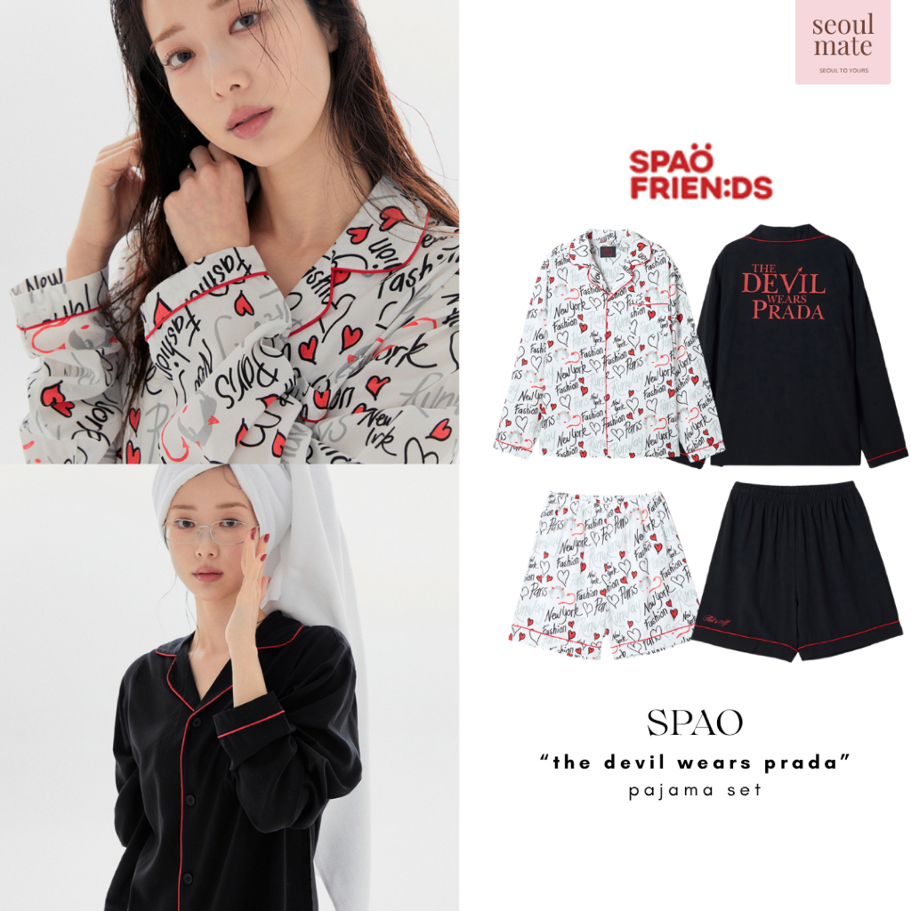 [จากเกาหลี ] SPAO x DEVIL WEARS PRADA Collaboration Pajamas Set ชุดนอน