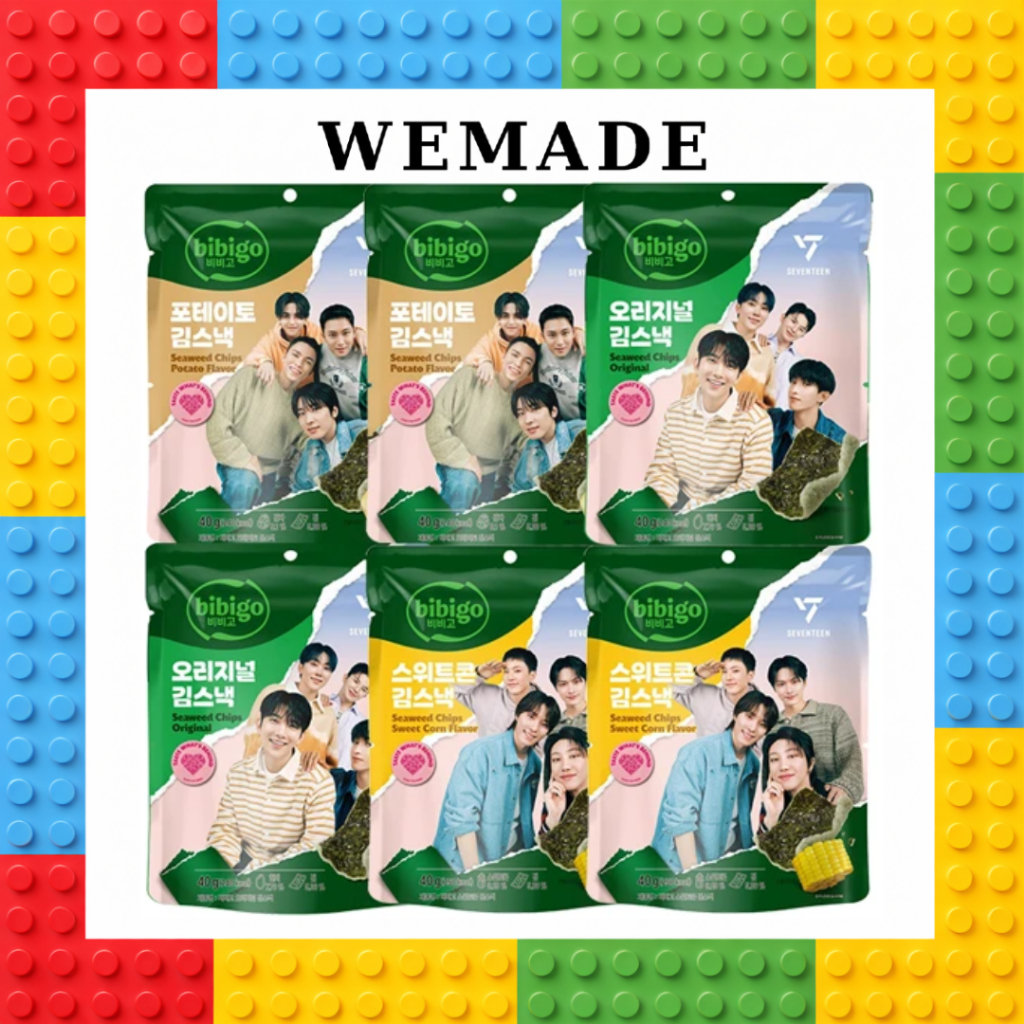 BIBIGO [CJ BIGIGO X SEVENTEEN] ขนมสาหร่ายใหม่ 40g - ต้นตํารับ / มันฝรั่ง/ ข้าวโพดหวาน /ปลาหมึกบัตเตอ