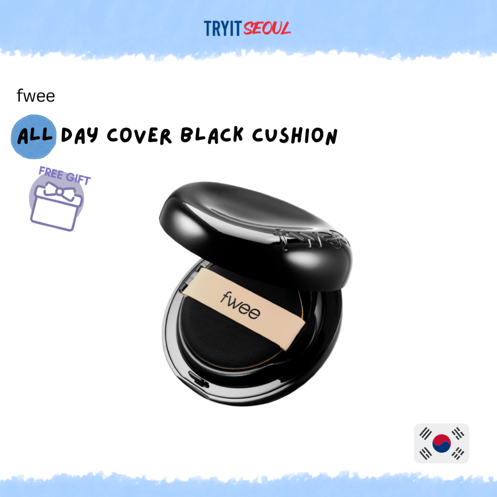 [fwee x Minsco] All Day Cover Black Cushion SPF40 PA++ 13g (+Refill) (5 เฉดสี) | เมคอัพเบสเกาหลี