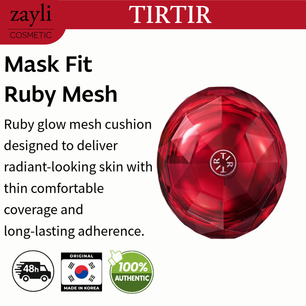 TIRTIR Mask Fit Ruby Mesh Cushion | Glow Mesh Cushion Longwear Makeup + พัฟ 3 ชุด