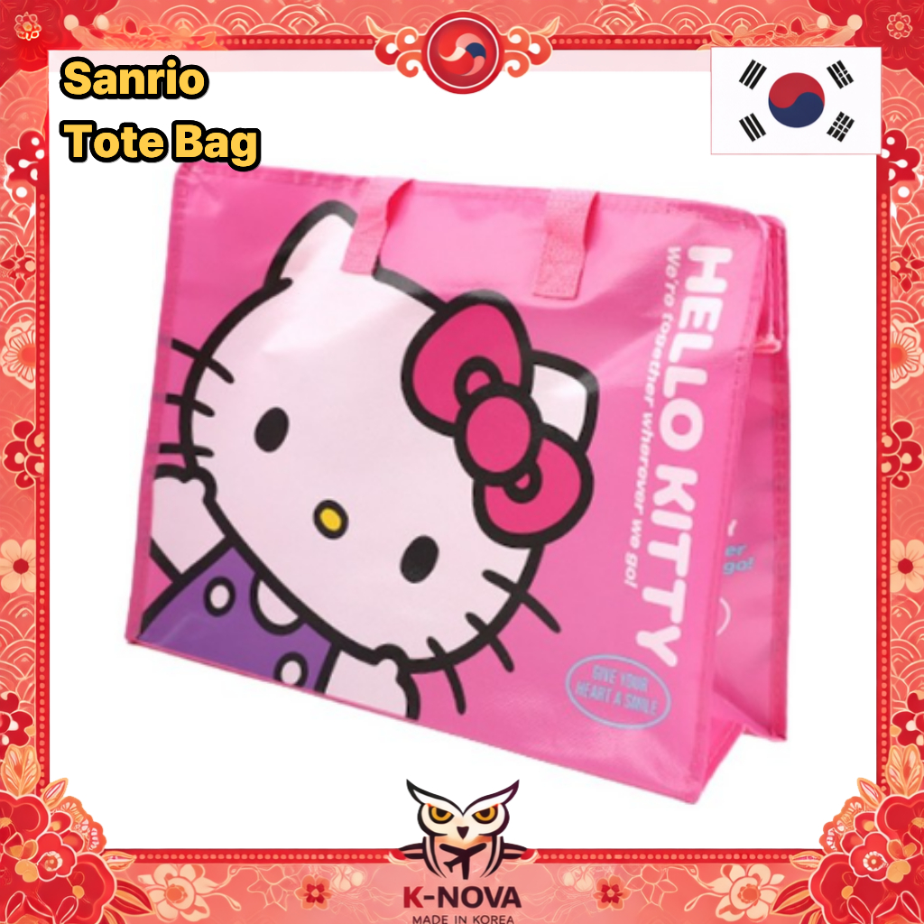 Sanrio Hello Kitty Tote Bag ความจุขนาดใหญ่กระเป๋าช้อปปิ้งกันน้ําน่ารักReusable Eco Bag