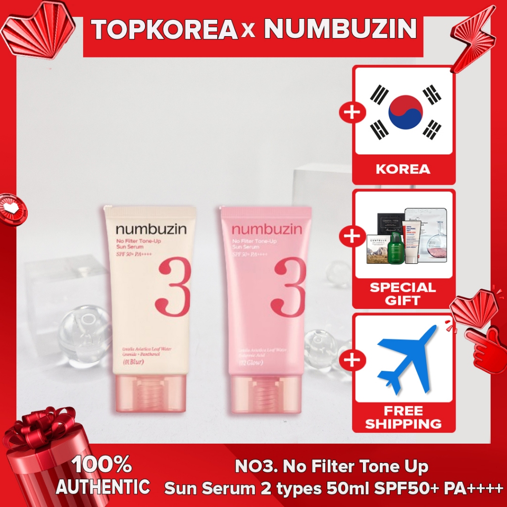 นัมบุซิน เลขที่3. No Filter Tone Up Sun Serum 2 ชนิด 50ml SPF50+ PA++++ // Tone Up beige TOPKOREA จัดส่งจากเกาหลี