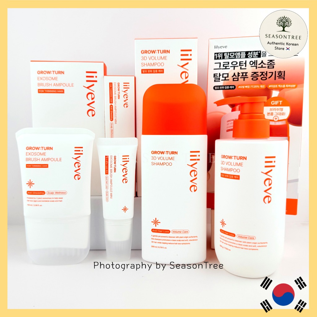 [Lilyeve] Growturn Brush Ampoule & 3D Volume Shampoo – Scalp Conditioning & Volume Care