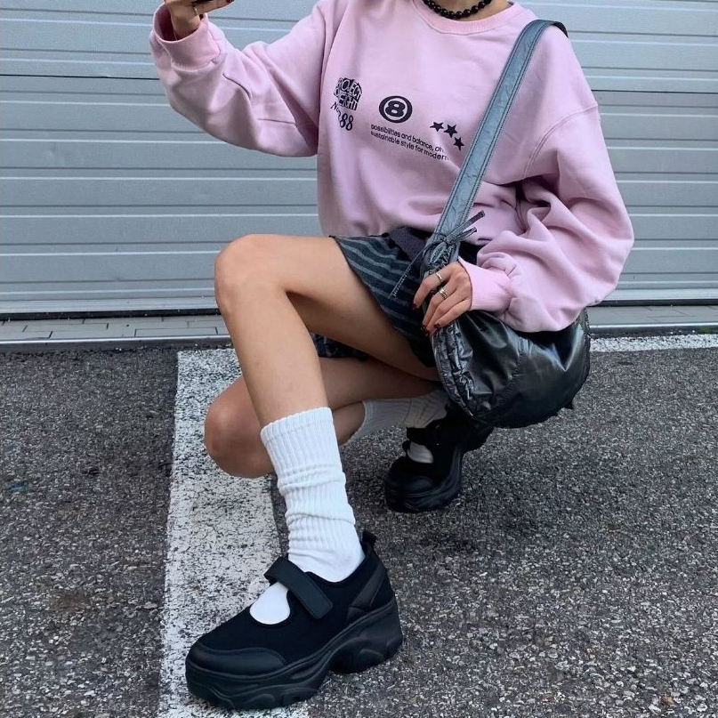 🇰🇷 OTZ Lomita Platform Velcro Mary Jane Shoes FLOTEA1W05 เกาหลีแท้
