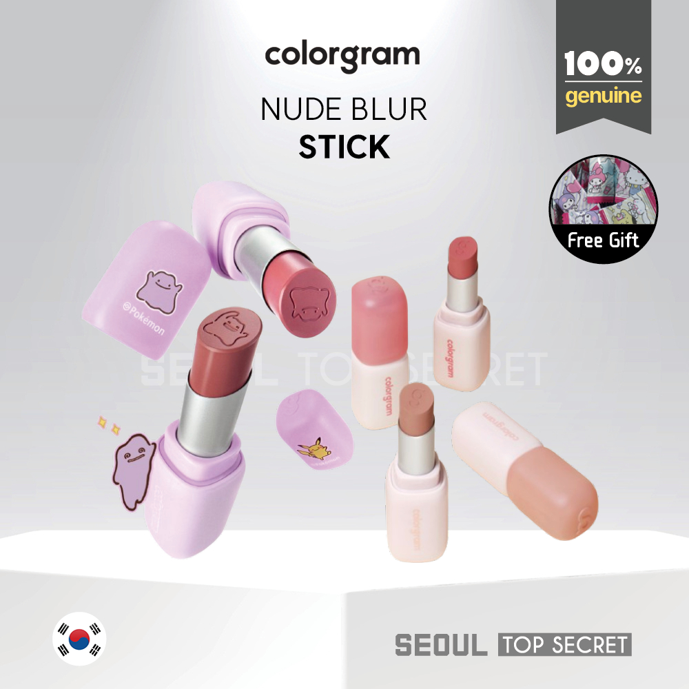 [colorgram] Nude Blur Stick 3.2g 11 Colors, Main + Metal Badge + StickerㅣLip Base