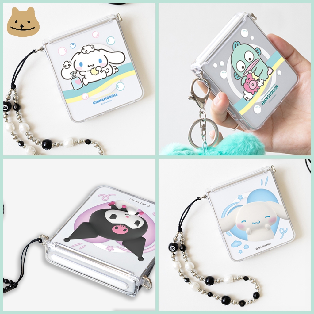 🇰🇷 บานพับ Magentic เกาหลี ZFlip Series Case Unique Anime Mood Clear Hard Case สําหรับคู่tRYCOZY