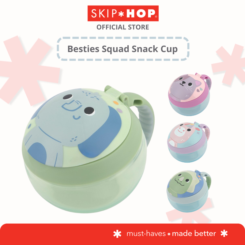 Skip Hop Besties Squad Snack Cup เด็กวัยหัดเดิน Spill-Proof Snack Container สําหรับเดินทาง