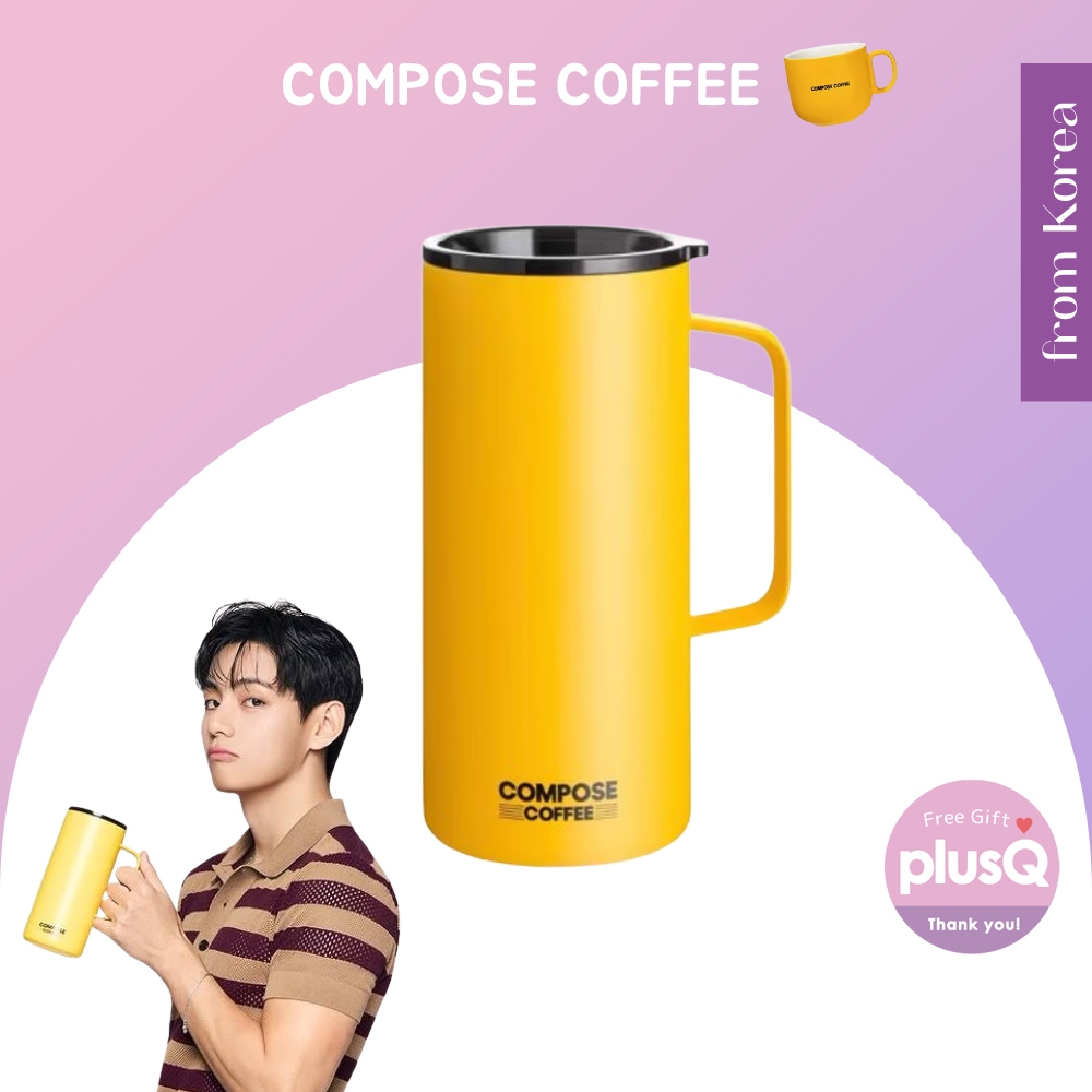 [COMPOSE COFFEE X BTS V] Signature Tumbler Yellow 591ml / จากเกาหลี
