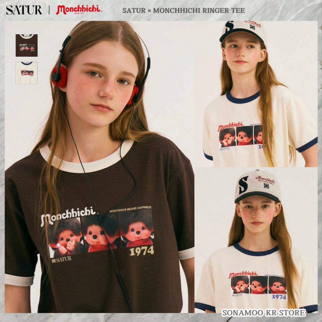[Satur X Monchhichi] Ringer T-Shirt