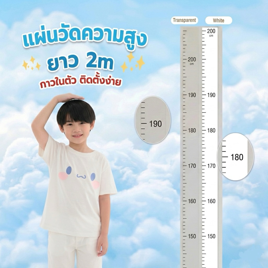 [FREE]แผ่นวัดความสูงเด็ก Chill Chin UP มีกาวสามาารถติดกำแพงได้