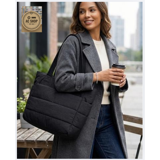 [AC SHOP] Japanese Design Soft Puffy Shoulder Bag Women Puffy Tote Bag