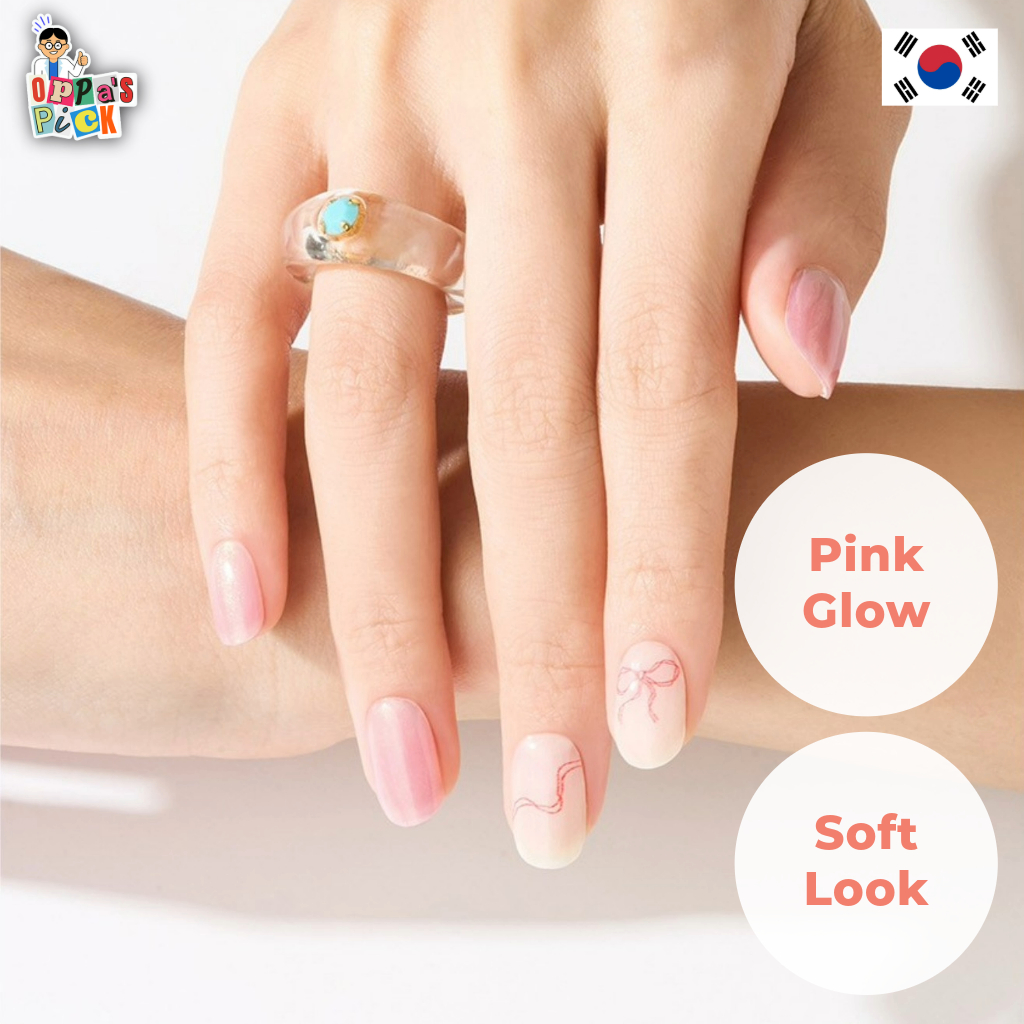 [Ohora] N Someday Gel Nail Strip Set | ซอฟท์พิงค์แอนด์ไวท์