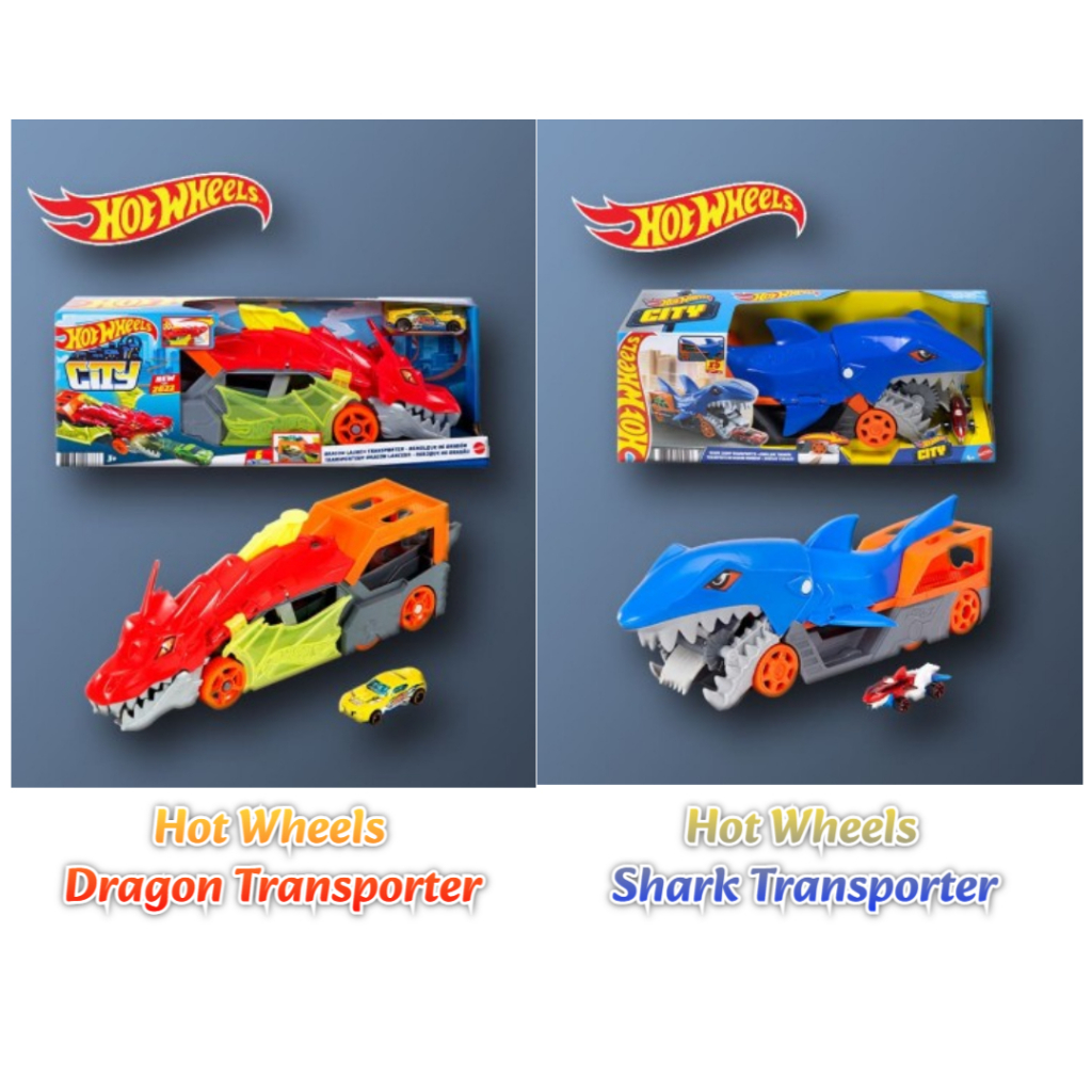 Hot Wheels Dragon Transporter Hot Wheels Shark Transporter Mini Car รถยิงรถ