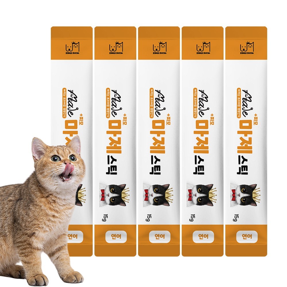 Kings Royal Maze Cat Stick Snack 15g x 100pcs Chicken Salmon Tuna Soft Cat Treat Easy Feeding Pet Sn