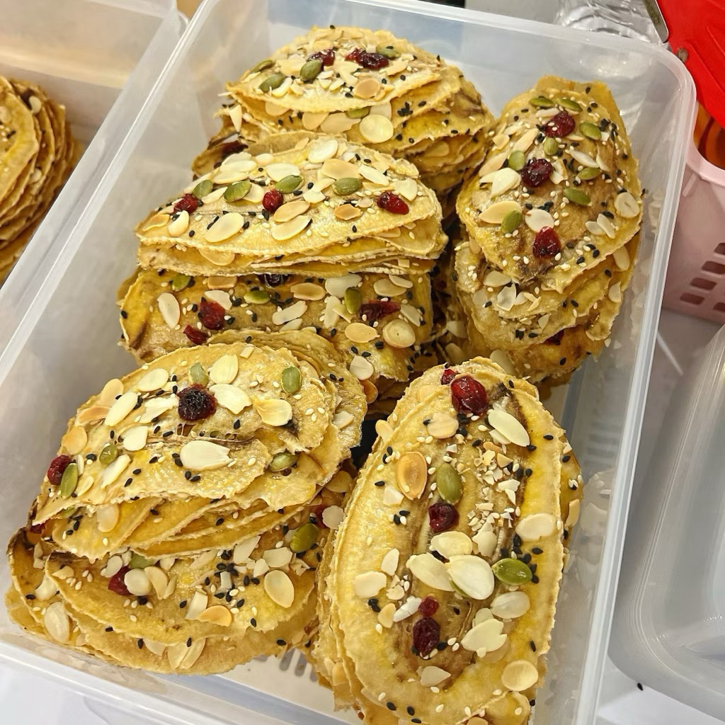 กล้วยหนึบ 120g ธัญพืช ไม่ใส่น้ำตาล อบสดใหม่ กล้วยอบแห้ง ขนมคลีน